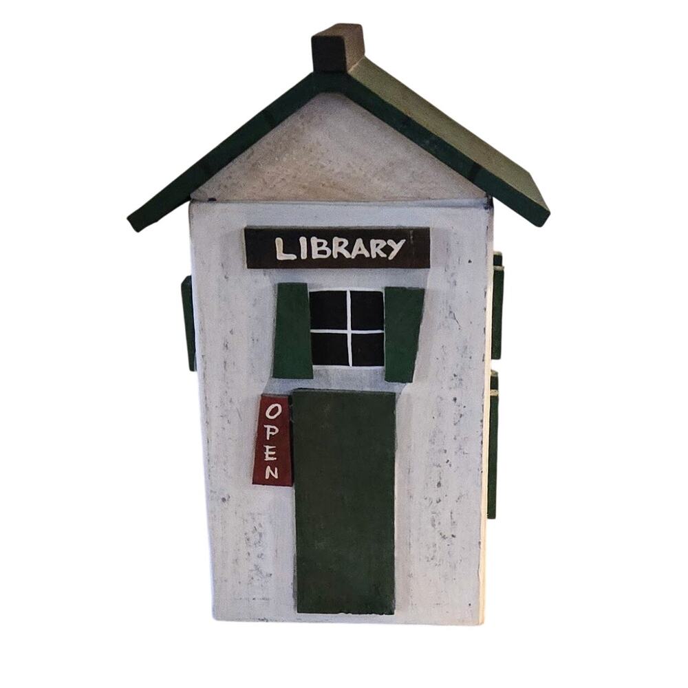 Tin/Wood Mini-House Collection Cutest Little Library Three Hands Corp Wholesale